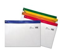 Snopake Lot De 5 Pochettes Zippées "S" Transparent/Assortiment De Couleurs A3 480 X 350 Mm