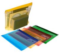 Snopake Lot de 5 pochettes zippées Transparent/assortiment A4+ 370 x 260 mm