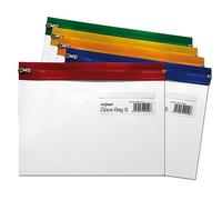 SNOPAKE Sachet de 5 Pochettes Zippa Bag S 140 microns A5 L25,5 x H19 cm transparente avec Zip assortis
