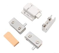 snowchecking Aimant de porte de placard en verre, loquet de porte invisible, butée de porte à ressort, loquet tactile dissimulé pour portes simples en verre, bouton-poussoir silencieux, antirouille (C