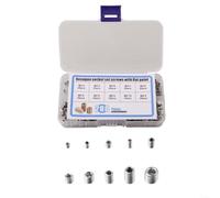 snowchecking Assortiment de 200 vis sans tête hexagonales métriques en acier inoxydable pour meubles et portes d'armoire et utilisation professionnelle
