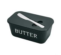 Snowchecking Grand beurrier en plastique avec porte-spatule intégré, boîte de rangement multifonction pour beurre ou fromage (vert foncé)