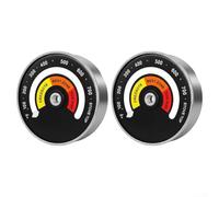 snowchecking Lot de 2 thermomètres magnétiques pour poêle à bois, poêle à bois, acier inoxydable et alliage d'aluminium, jauge de température de 48 à 370 °C