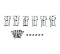 snowchecking Lot de 6 colliers de serrage en T pour clôture de clôture, ancrage en acier galvanisé pour tuyau de 0,95 cm et 1,5 cm, revêtement antirouille à chaud, boulons et écrous inclus, (4,5 cm x