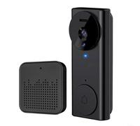 snowchecking Sonnette vidéo HD, caméra de porte sans fil, sonnette intelligente avec audio bidirectionnel, vision nocturne grand angle de 120 °, 1200 mAh pour batterie, configuration sans perçage pour