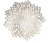 Snowkingdom Lot de 12 sets de table ronds en forme de fleur, en vinyle pressé métallisé, décoration pour Halloween, Noël, mariages, fêtes de fin d’années, doré