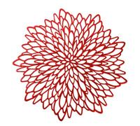 Snowkingdom Lot de 18 sets de table rouges en vinyle pressé métallique brillant floral pour décoration de table d'Halloween, fête des mères, Saint-Valentin, mariage, fête des mères, Noël, fêtes