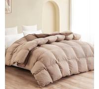 SNOWMAN Couette en Duvet de qualité supérieure pour Toutes Les Saisons avec Tissu en Coton mélangé, Poids de Remplissage de 1 048,9 g - Literie Design boîte à cloisons 3D (Kaki, 228,6 x 228,6 cm)