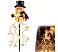snowman magic fountain flowing snowflake led christmas garden light (#A) | Snowman Magic Fountain with Cascading Stars, Warm Glow, Solar Power and Outdoor Garden Stake for Christmas Yard Decor