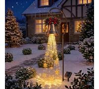 Snowman Magic Fountain - Flowing Snowflake LED Christmas Garden Light, Solar Snowman Christmas Decorations, Cascading Stars Stake Light for Yard, Porch & Outdoor Xmas Decor (D,1PC)