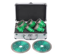 Snowtaros 6PCS Foret Diamanté Kits avec 2 Disques Diamant, 20/25/40/45/50/68mm Trépans avec Filetage M14 pour Perçage à sec pour Verre, Carrelage, Céramique, Marbre, Porcelaine de Coupe