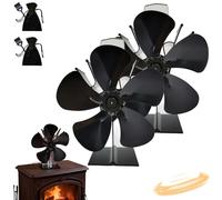 Snrtevu Ventilateur De Poêle à Bois, Ventilateur De Cheminée Alimenté Par La Chaleur, 5 Pales Magnétique Silencieux Sans électricité, Pour Poêle à Bois/Cheminée/Granulés/Gaz (2PCS-A)