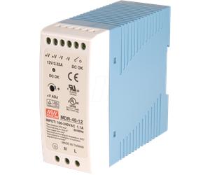 SNT MW-MDR40-48 - Alimentation à découpage, fermée, 48 V/0,8 A/40 W