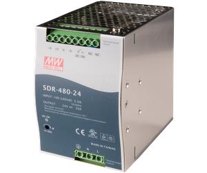 SNT MW-SDR480-24 - Alimentation à découpage, montage DIN, 480 W/24 V/20 A