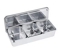 Snufeve6 Boîte d'assaisonnement, Peu encombrant Support d'assaisonnement Universel à 3 grilles Pots à épices pour Storge Assaisonnements Snacks Farine Produits secs, Fruits pour la Maison Cuisine
