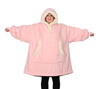 Snug Rug Eskimo Sweat à Capuche Couverture à Capuche surdimensionnée Super-Douce et Chaude en Tissu Sherpa Polaire Taille Unique et Unisexe - Taille Unique (Quartz Rose)