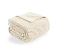 Snuggle Sac Couverture de lit surdimensionnée Super Douce pour Grand lit - Chaude et Confortable - Couverture en Microfibre pelucheuse en Microfibre Ivoire chiné, 228,6 x 228,6 cm