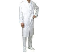 SNV Blouse médicale Homme 100% Coton Blanche Longue avec Poches pour hôpital Laboratoire et agroalimentaire