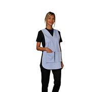 SNV Chasuble femme entretien/nettoyage - Tablier médicale à usage professionnel avec poches de rangement. Fermeture par boucle de serrage (Bleu ciel, S)