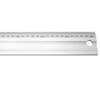 Snyderline Règle de 30 cm en aluminium, division mm, règle pour couper, mesurer et dessiner, version solide solide solide avec suspension (argent, 30 cm)