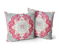 Snylcce Housse de Coussin 50x50cm Boho Ethnique Taie d'oreiller Lot de 2 Moderne Housses Coussins Mandala Motif Floral Taie Oreiller Boheme Décoratif pour Chambre Blond