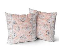 Snylcce Housse de Coussin 55x55cm Boho Ethnique Taie d'oreiller Lot de 2 Moderne Housses Coussins Mandala Motif Floral Taie Oreiller Boheme Décoratif pour Chambre Carmin