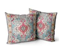 Snylcce Housse de Coussin 55x55cm Boho Ethnique Taie d'oreiller Lot de 2 Moderne Housses Coussins Mandala Motif Floral Taie Oreiller Boheme Décoratif pour Chambre Brique