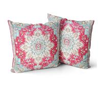 Snylcce Housse de Coussin 60x60cm Boho Ethnique Taie d'oreiller Lot de 2 Moderne Housses Coussins Mandala Motif Floral Taie Oreiller Boheme Décoratif pour Chambre Blond