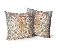 Snylcce Housse de Coussin 60x60cm Boho Ethnique Taie d'oreiller Lot de 2 Moderne Housses Coussins Mandala Motif Floral Taie Oreiller Boheme Décoratif pour Chambre Fleur 1
