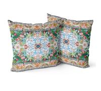Snylcce Housse de Coussin 65x65cm Boho Ethnique Taie d'oreiller Lot de 2 Moderne Housses Coussins Mandala Motif Floral Taie Oreiller Boheme Décoratif pour Chambre Rose
