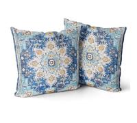 Snylcce Housse de Coussin 65x65cm Boho Ethnique Taie d'oreiller Lot de 2 Moderne Housses Coussins Mandala Motif Floral Taie Oreiller Boheme Décoratif pour Chambre Pers