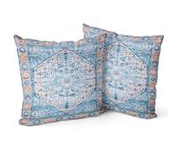Snylcce Lot de 2 Housses de Coussin Boho Aquablue Motif Antique et Vintage Housse de Coussin Douce 45x45 cm pour canapé de Jardin, canapé, lit - Taies d'oreiller décoratives 18x18 Pouces
