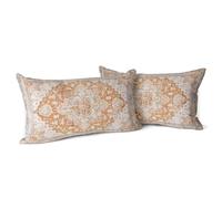 Snylcce Lot de 2 Housses de Coussin Boho Jaune Motif Antique et Vintage Housse de Coussin Douce 30x50 cm pour canapé de Jardin, canapé, lit - Taies d'oreiller décoratives 12x20 Pouces