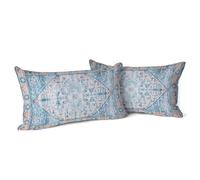 Snylcce Lot de 2 Housses de Coussin Boho Jaune Motif Antique et Vintage Housse de Coussin Douce 30x50 cm pour canapé de Jardin, canapé, lit - Taies d'oreiller décoratives 12x20 Pouces