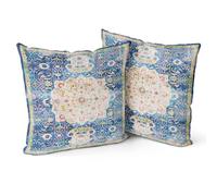 Snylcce Lot de 2 housses de coussin décoratives bohèmes bleu nuit, design antique et vintage, motif double face - 60x60 cm, housses de coussin douces pour canapé de jardin, canapé, lit - Décoratives