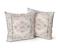 Snylcce Lot de 2 housses de coussin décoratives bohèmes - Motif antique et vintage rose clair, motif double face 65x65 cm, housses de coussin douces pour jardin, canapé, lit - Housse de coussin