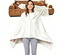 SNZ Couverture confortable pour homme et femme, poncho en polaire confortable pour bureau, voyage, maison, cadeau pour maman, personnes âgées