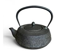 SO SKIN IDASY Théière en fonte japonaise 800 ml avec filtre Inox, intérieur émaillé, garde la chaleur, design sobre et élégant, noir patiné argenté