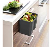 SO-TECH® BIKI Poubelles Déchets Verts 4,2 L Anthracite avec Couvercle Collecteur Déchets à Accrocher Corbeille Poubelle