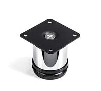 So-Tech® Pied de Meuble Jim Ajustable Chromé Ø 50 mm Hauteur 60 mm Capacité de Levage très Haute grâce à l'épaisseur