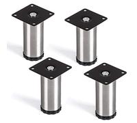 So-Tech® Set de 4 Pied de Meuble Lukas Ø 42 mm Pied d'armoire Hauteur Ajustable Acier affiné Hauteur 100 mm