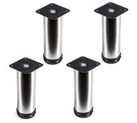 So-Tech® Set de 4 Pied de Meuble Lukas Ø 42 mm Pied d'armoire Hauteur Ajustable Acier affiné Hauteur 150 mm