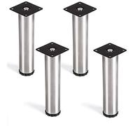 So-Tech® Set de 4 Pied de Meuble Lukas Ø 42 mm Pied d'armoire Hauteur Ajustable Acier affiné Hauteur 200 mm