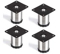 So-Tech® Set de 4 Pied de Meuble Lukas Ø 42 mm Pied d'armoire Hauteur Ajustable Acier affiné Hauteur 60 mm