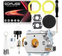 SOAJEE 753-04408 Carburateur compatible avec MTD Cub-Cad BC2090 CC2020 CC2090 MS2550SE RGBV3100 ST2020 Débroussailleuse McCulloch MB320BV MT700 MT705 MT765 MT780 Ryan Ryan obi 784 3 753-04144