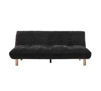 Soan - Banquette 2 places convertible clic-clac en velours texturé - Noir