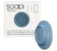 Soapi® Bleu Pétrole - Porte-Savon Aimanté Ecologique | Fixation Puissante sans Perçage ni Ventouse | Fabriqué en Allemagne | Fait à partir de Déchets Maritimes et de Filets de Pêche Recyclés