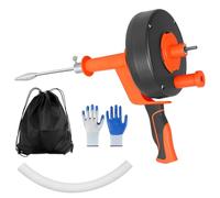 SOARFLY Furet Déboucheur Canalisation 10 m, Spirale de Nettoyage Flexible pour Tuyaux, Compatible Perceuse, avec Gants & Sac