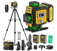 SOARFLY Niveau Laser 4D avec Trépied, Niveau Laser Vert Autonivelant Croix à 4×360°, 2 Batteries 4000mAh, Télécommande, Support Magnétique, pour Carrelage, Construction et Rénovation Intérieure