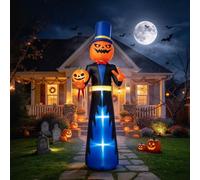 SOARS Decoration Halloween, Homme Citrouille Gonflable 65 X 320 CM, 5 LED | Deco Halloween Lumineuse avec Tête Pivotante, Tissu Polyester Résistant, Souffleur Intégré, pour Jardin, Cour, Pelouse